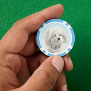 Coton de Tulear Painting - Cute Original Dog Art Poker Chips
