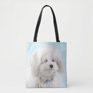 Coton de Tulear Painting - Cute Original Dog Art Tote Bag