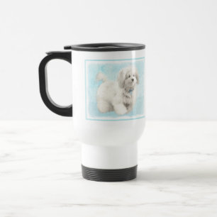 Coton de Tulear Painting - Cute Original Dog Art Travel Mug