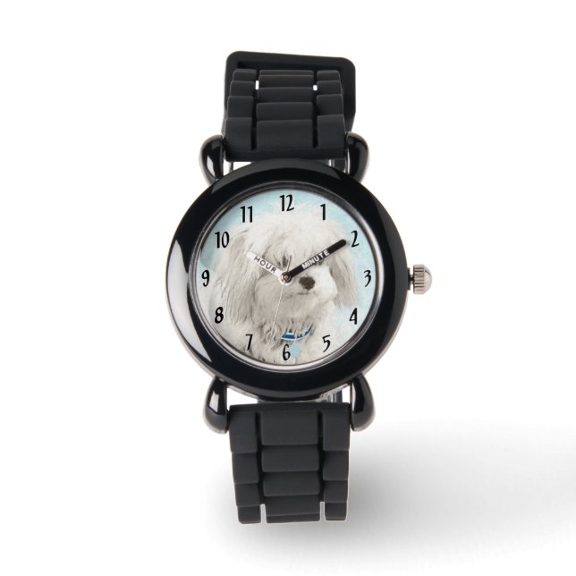 Coton de Tulear Painting - Cute Original Dog Art Watch (Front)