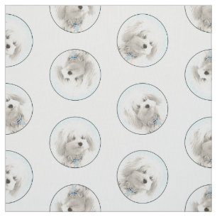 Coton de Tulear Painting Cute Original Pet Dog Art Fabric