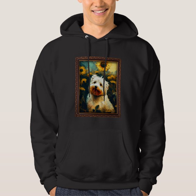 Coton De Tulear Painting Sunflower Flower Mom Wome Hoodie (Front)
