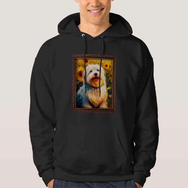 Coton De Tulear Painting Sunflower Flower Mom Wome Hoodie (Front)