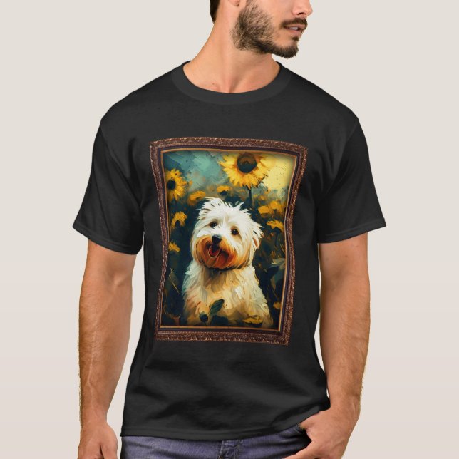 Coton De Tulear Painting Sunflower Flower Mom Wome T-Shirt (Front)