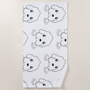 coton de tulear peeking beach towel