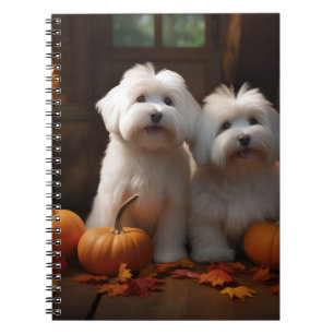 Coton De Tulear Puppy Autumn Delight Pumpkin  Notebook