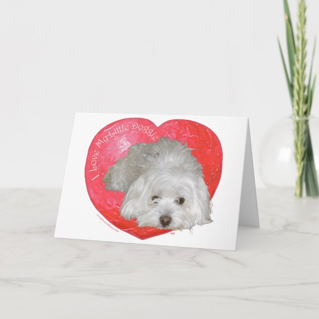 Coton de Tulear Valentine's Day Holiday Card (Front)