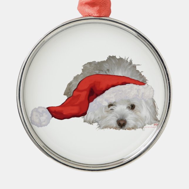 Coton de Tulear - Waiting Metal Tree Decoration (Front)