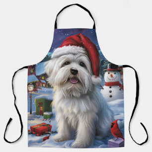 Coton De Tulear Winter Wonderland Christmas Joy Apron