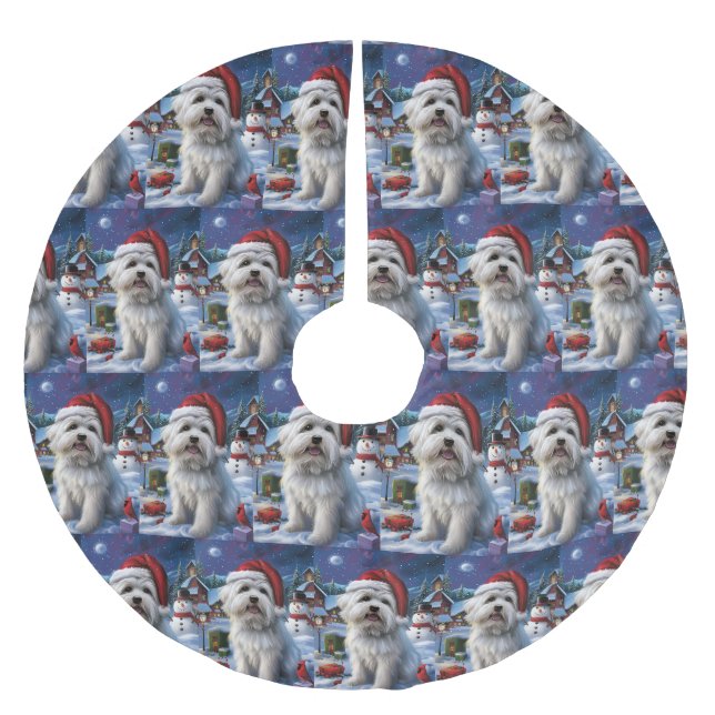 Coton De Tulear Winter Wonderland Christmas Joy Brushed Polyester Tree Skirt (Front)