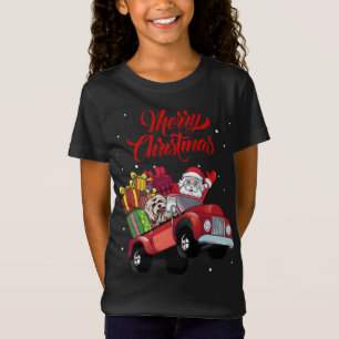 Coton de Tulear With Santa Claus In Red Truck Dog T-Shirt