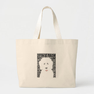 Coton de Tulear Word Cloud Large Tote Bag