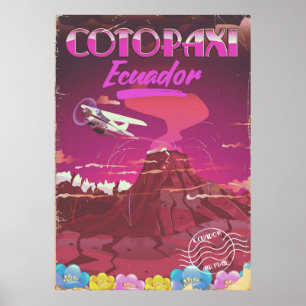Cotopaxi ,Ecuador AIR MAIL travel poster