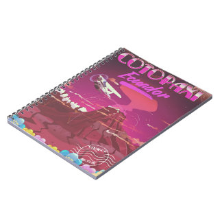 Cotopaxi ,Ecuador AIR MAIL travel poster Notebook