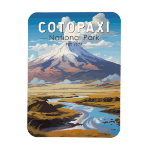 Cotopaxi National Park Ecuador Travel Art Vintage Magnet