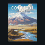 Cotopaxi National Park Ecuador Travel Art Vintage Postcard<br><div class="desc">Cotopaxi vector artwork design. The park is a large,  forested area in Ecuador spanning parts of Cotopaxi,  Pichincha and Napo provinces. It’s known for the active,  snow-capped Cotopaxi volcano and vast Limpiopungo Lake.</div>