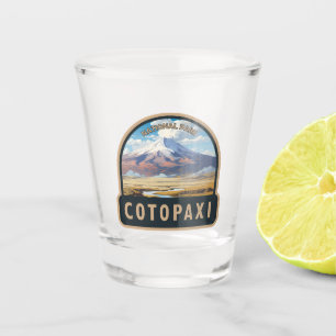 Cotopaxi National Park Ecuador Travel Art Vintage Shot Glass