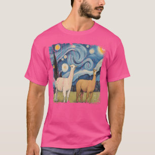Cotopaxi Starry Night Artwork Llama National Park  T-Shirt
