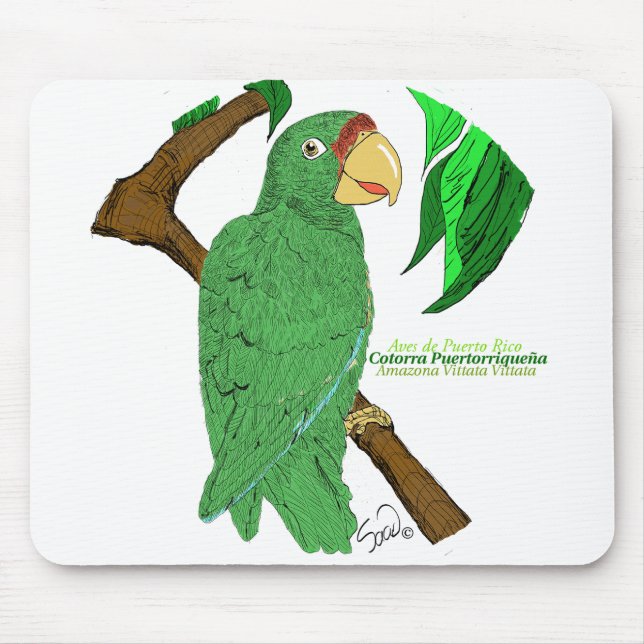 Cotorra Puertorriqueña/Puerto Rican Parrot Mouse Mat (Front)