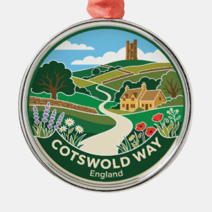 Cotswold Way England Metal Tree Decoration