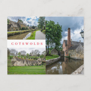 Cotswolds Bibury and Lower Slaughter view postcard