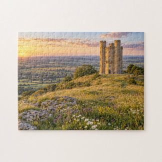 Cotswolds Broadway Tower Summer Sunset Jigsaw Puzzle