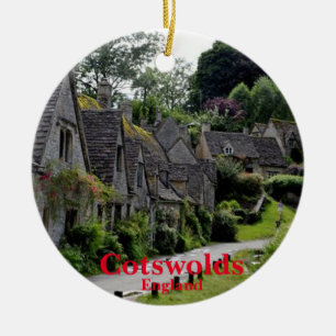 Cotswolds England Christmas Panoramic Ornament
