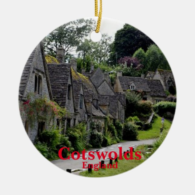 Cotswolds England Christmas Panoramic Ornament (Front)