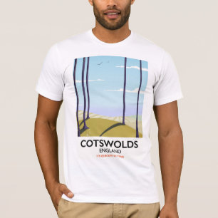 Cotswolds landscape railway travel poster T-Shirt