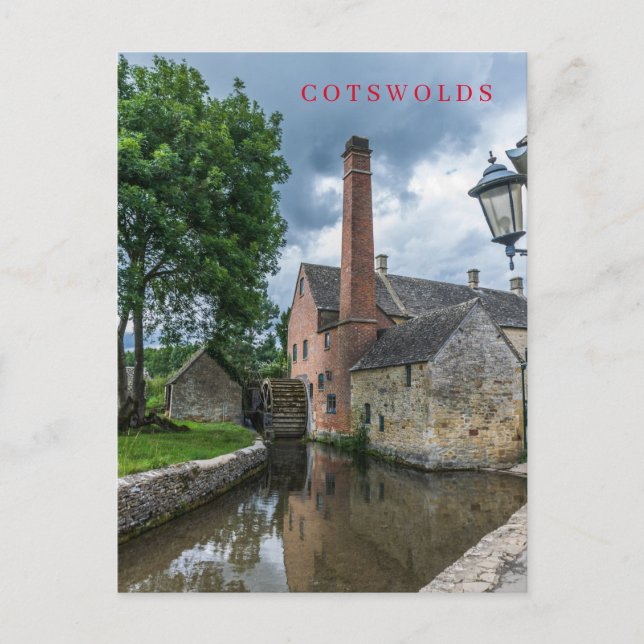 Cotswolds Lower Slaughter watermill view postcard (Front)