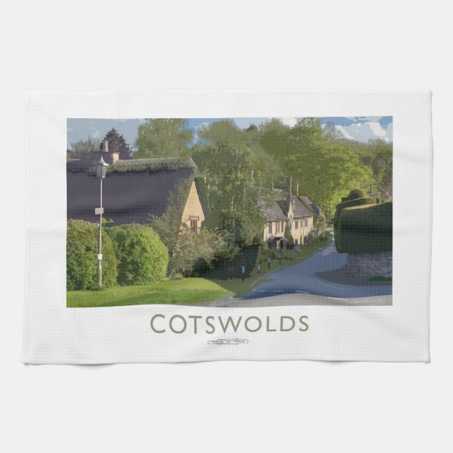 Cotswolds Railway Poster Tea Towel (Horizontal)