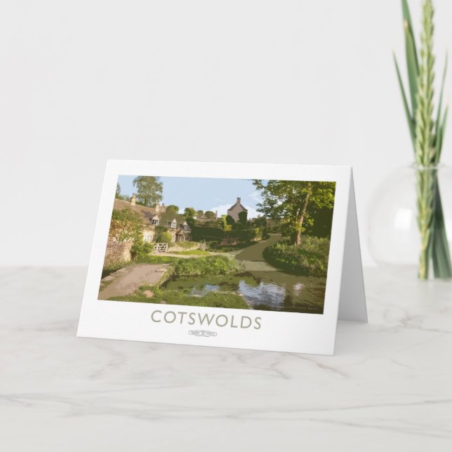 Cotswolds Railway Poster Thank You Card (Front)