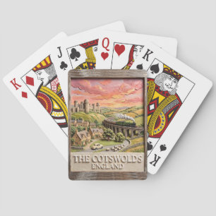 Cotswolds Steam Train Castle Countryside England Playing Cards
