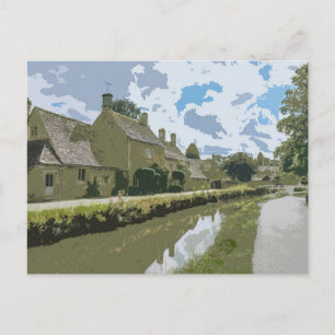Cotswolds village view postcard