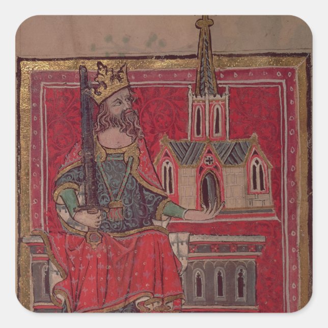 Cott Nero D VIII Offa, King of Mercia Square Sticker (Front)