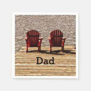 Cottage Adirondack Chairs Dad Napkin