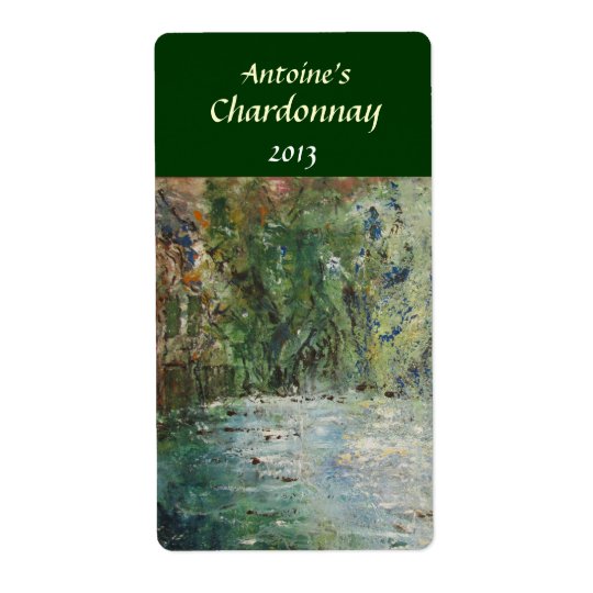 Cottage and Pond Wine Label Shipping Label