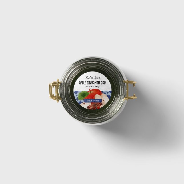 Cottage Apple Cinnamon Jam Lid Label Sticker (Creator Uploaded)