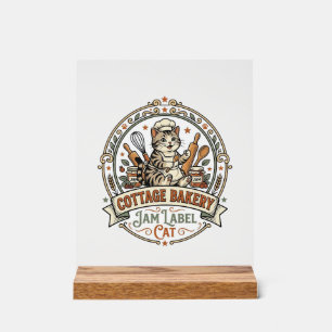 Cottage Bakery Jam Label Cat Cottage Bakery Jam La Acrylic Sign