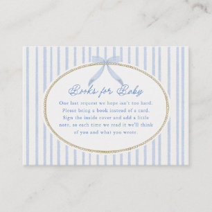 Cottage Blue Baby Shower Books for Baby Enclosure Card
