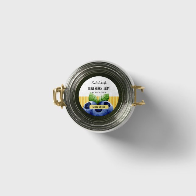 Cottage Blueberry Jam Lid Label Sticker (Creator Uploaded)
