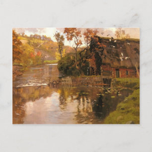 Cottage by a Stream by Frits Thaulow Postcard