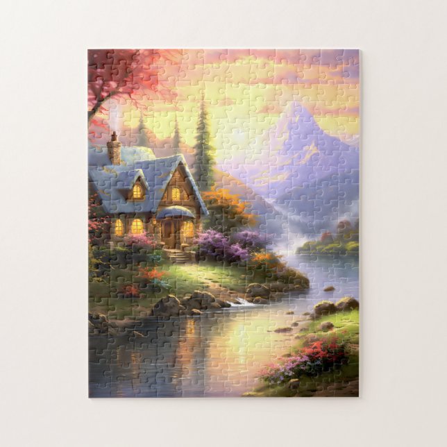 Cottage by the River Puzzle (Vertical)