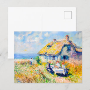 Cottage by the Sea Impressionist Artwork Postcard