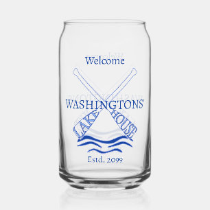 Cottage Cabin Lake House Drinkware Beer Can Glass