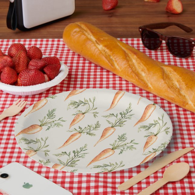 Cottage Carrots Vegetables  Paper Plate (Picnic)