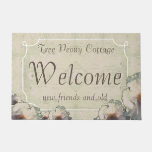 Cottage Charm Welcome Tree Peonies Doormat