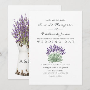Cottage Chic Lavender Wedding Invitation