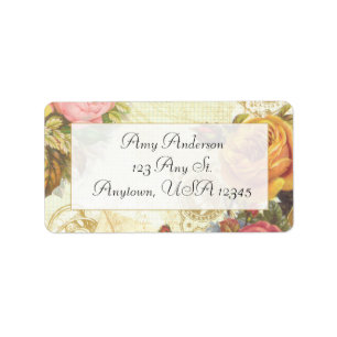 Cottage Chic Roses Address Label