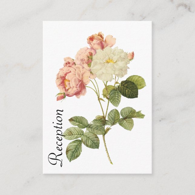 Cottage Chic Roses Wedding Enclosure Card (Front)